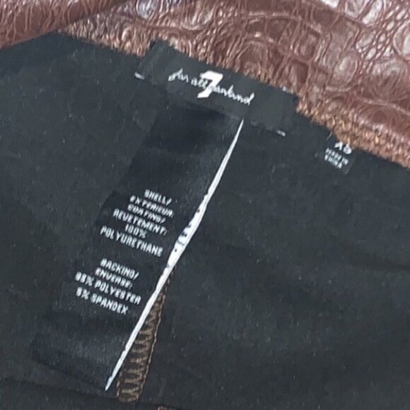 7 for all mankind brown high waist croco faux leather skinny leggings pants XS - Picture 5 of 11